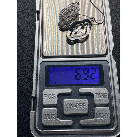 Sterling Silver CZ Fancy Flower Dangle Earrings 6.9g - Picture 14 of 15